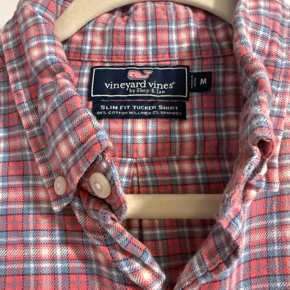 Vineyard Vines Mens Plaid Tucker Button Down Shirt Size M